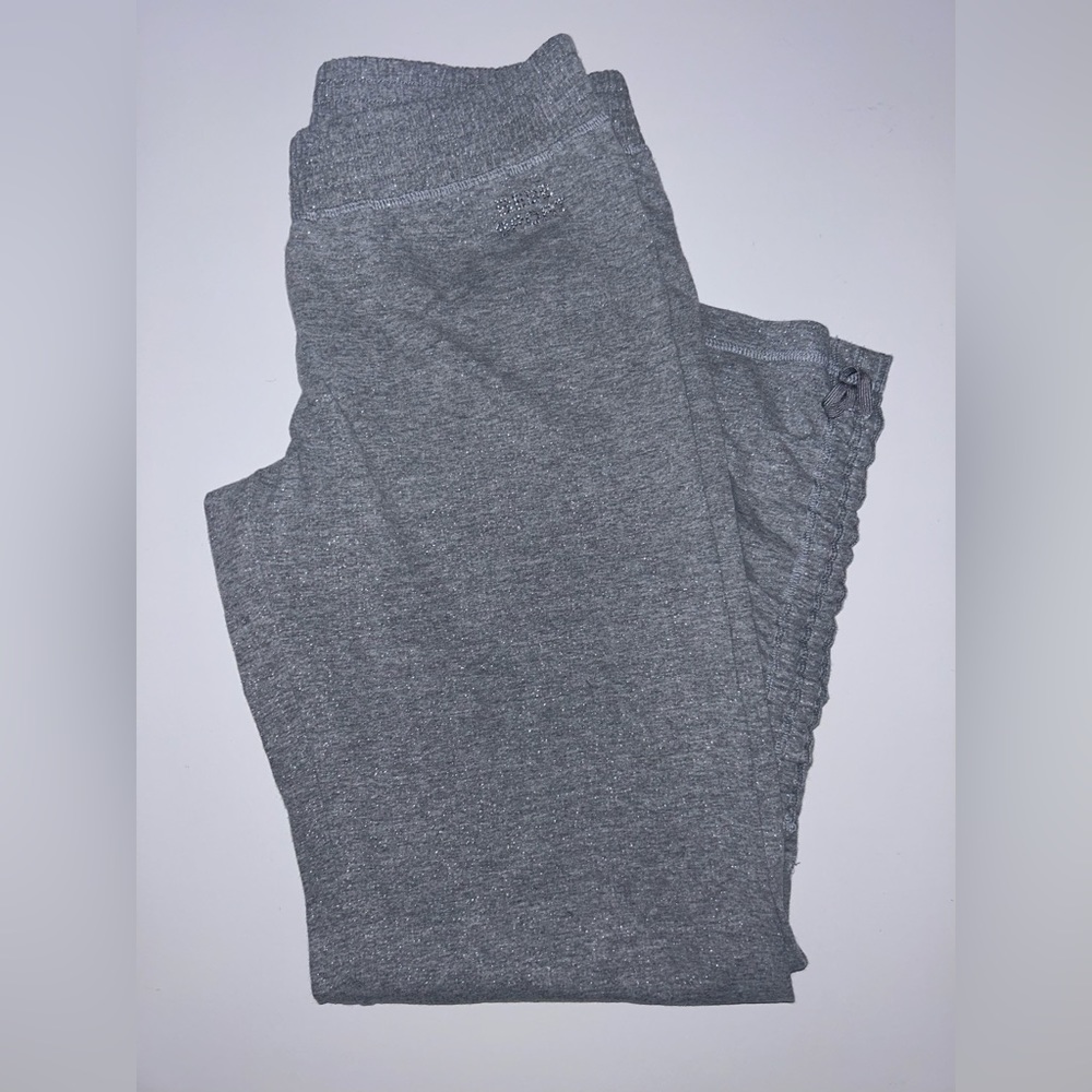 Bebe Sport Rhinestone Logo Sparkle Track Pants L